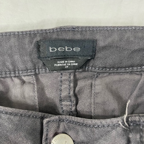 Bebe Women Dark Gray Biker Skinny Pants Size 29 - Picture 6 of 10